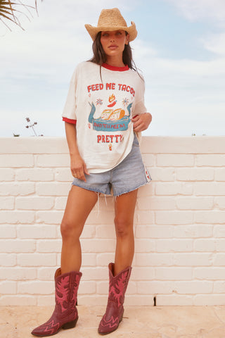 The Feed Me Tacos Tee - Cream