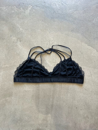 Lace Halter Bralette - Black