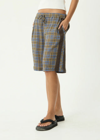 Alexa Longline Short - Cedar/Blue Check
