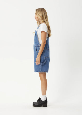 Lil Louis Hemp Short Overalls - Worn Blue