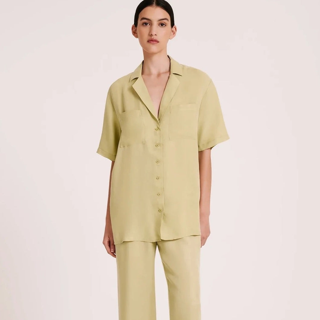 Lucia Cupro Shirt - Lime