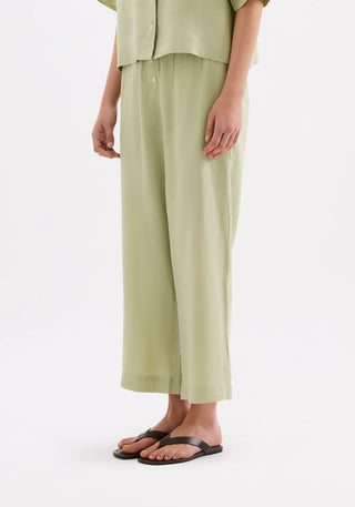 Lounge Linen Crop Pant - Dew