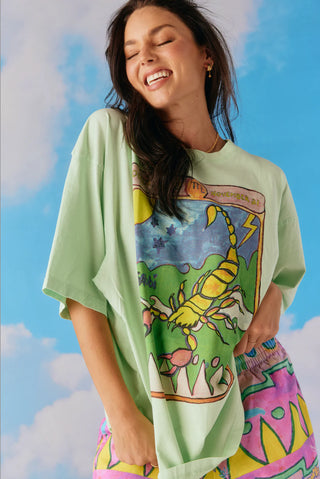 The Very Oversized Scorpio Tee - Bay Green