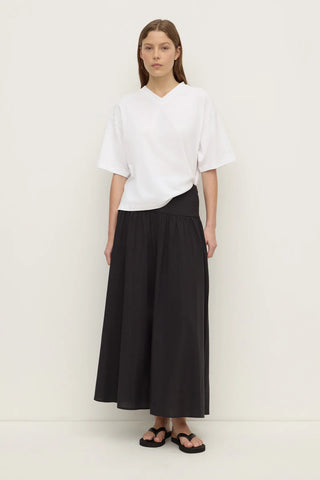 Sarah Cotton Maxi Skirt - Black