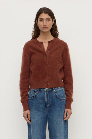 Carina Merino Wool Cardigan - Burnt Amber