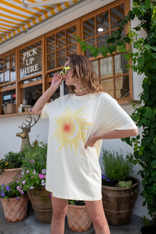 Rising Sun Oversized Tee Dress - Sorbet