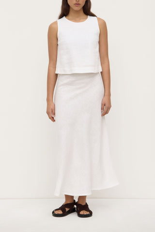 Estelle Linen Top - White