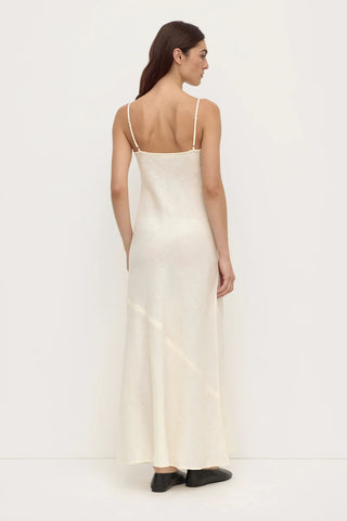 Colette Linen Slip Dress - Vanilla