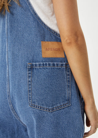 Lil Louis Hemp Short Overalls - Worn Blue