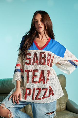 Team Pizza Lace Jersey Tee