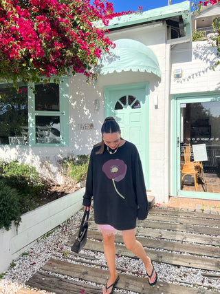The Poppy Long Sleeve - Faded Black/Violet