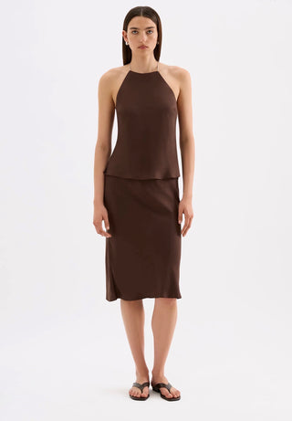 Tilly Tencel Skirt - Chocolate