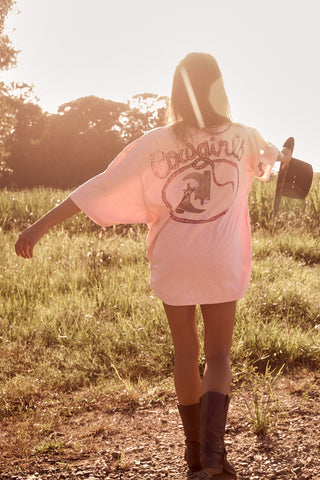 The Very Oversized Crazy Horse Tee - Pink