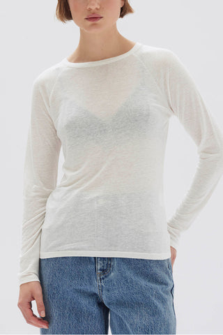 Lacy Long Sleeve Tee - Antique White