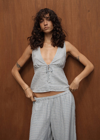 Dahlia Sleeveless Top - Silver Birch