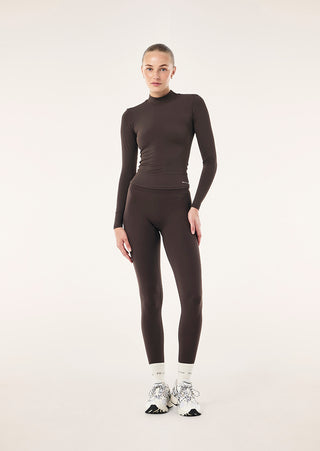 Foundation Mock Neck LS - Coffee