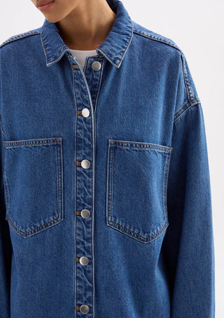 Organic Denim Overshirt - Royal Blue