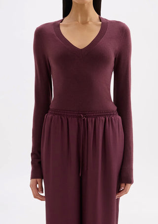 Abia Merino Blend Knit Top - Mulberry