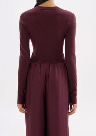 Abia Merino Blend Knit Top - Mulberry