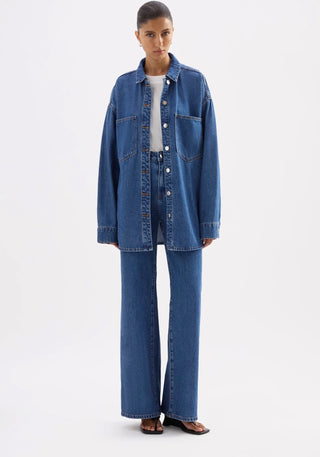 Organic Denim Overshirt - Royal Blue