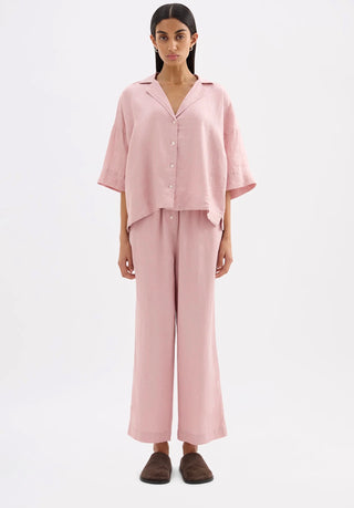 Lounge Linen Crop Pant - Blush