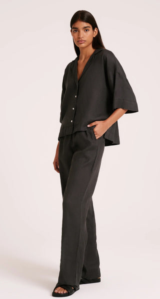 Lounge Linen Pants - Coal