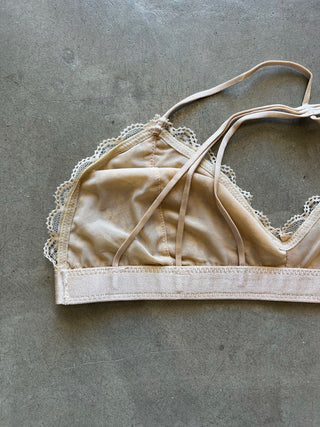 Lace Halter Bralette - Nude