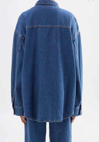 Organic Denim Overshirt - Royal Blue