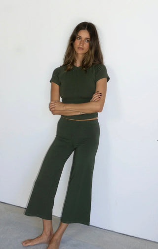 Cropped Baby Tee - Khaki