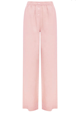 Lounge Linen Crop Pant - Blush