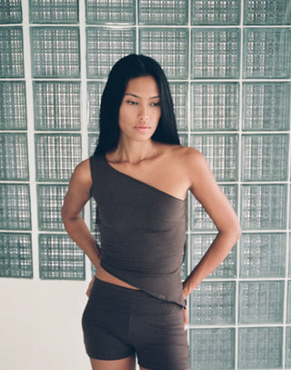 Asym Tank - Dark Brown