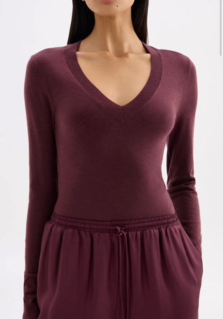 Abia Merino Blend Knit Top - Mulberry