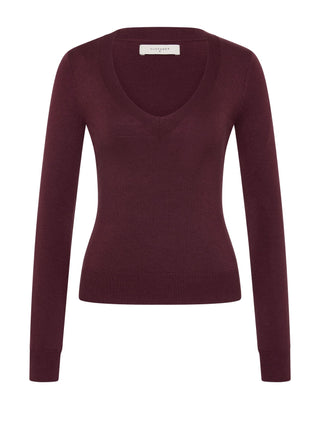 Abia Merino Blend Knit Top - Mulberry