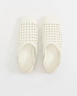 Etta Crochet Flat - White
