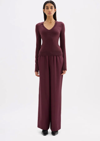 Abia Merino Blend Knit Top - Mulberry