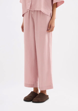 Lounge Linen Crop Pant - Blush