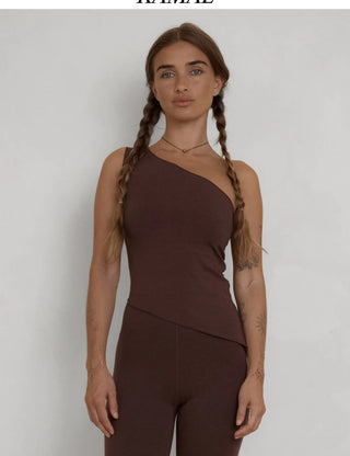 Asym Tank - Dark Brown