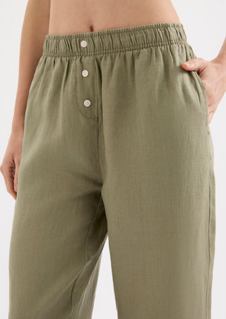 Lounge Linen Crop Pant - Kalamata