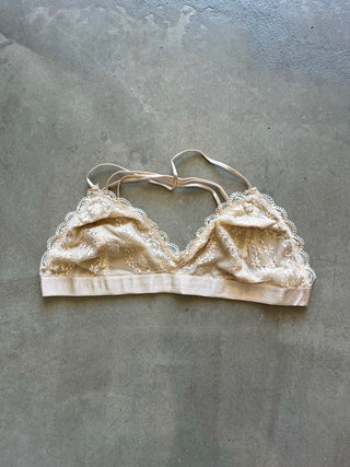 Lace Halter Bralette - Nude