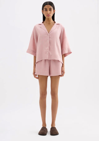 Lounge Linen Shirt - Blush