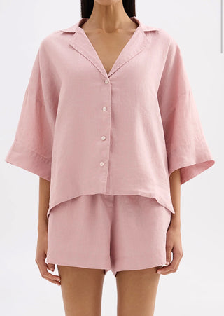 Lounge Linen Shirt - Blush