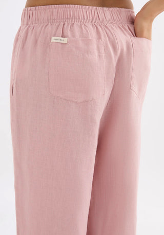 Lounge Linen Crop Pant - Blush