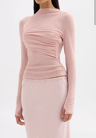 Aster Long Sleeve Mesh Top - Blush