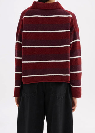 Maia Rugby Knit - Mulberry Stripe