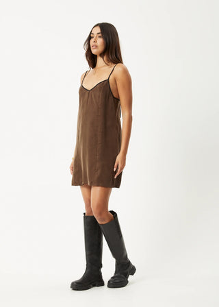 Cupro Mini Dress - Coffee