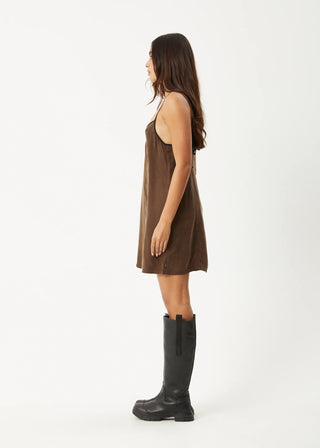 Cupro Mini Dress - Coffee