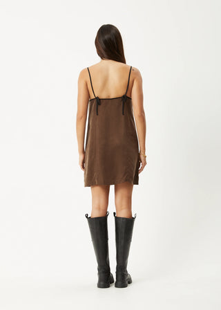 Cupro Mini Dress - Coffee