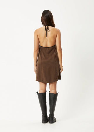 Cupro Mini Dress - Coffee