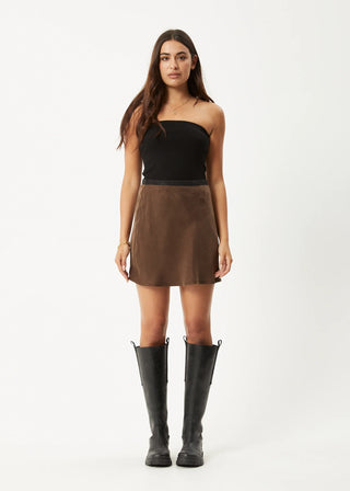 Gemma Cupro Mini Skirt - Coffee