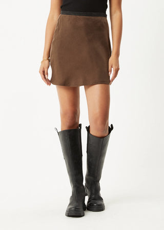 Gemma Cupro Mini Skirt - Coffee